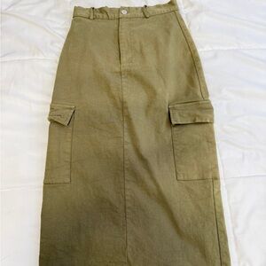 Lulus Olive Green Cargo Skirt